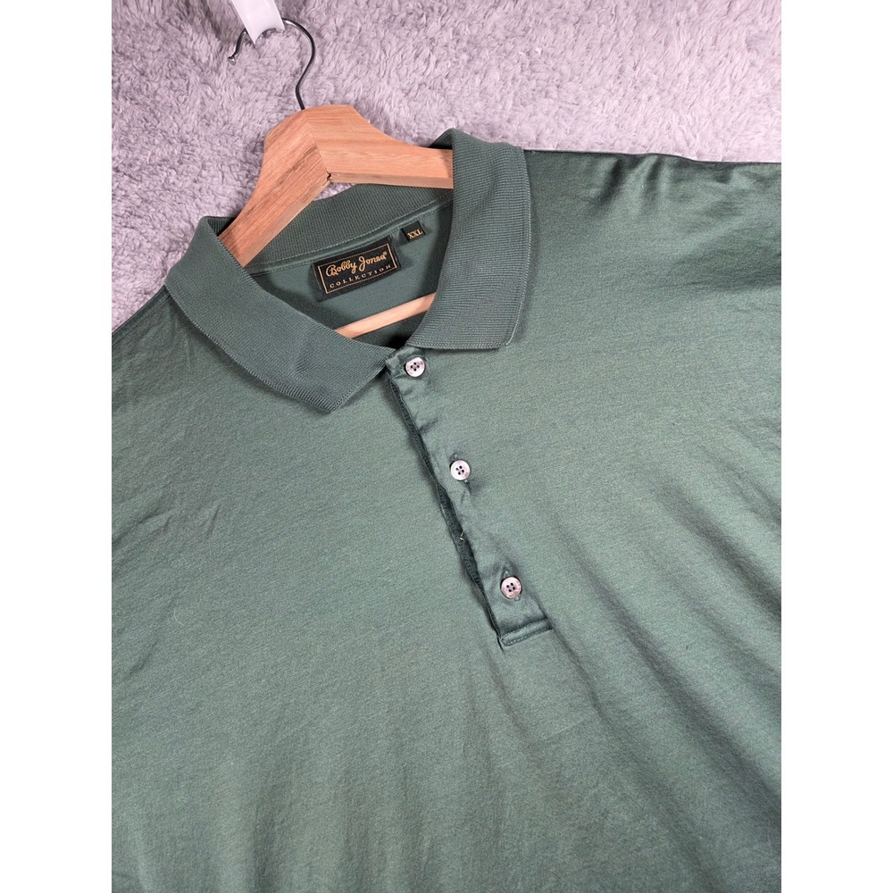 Bobby Jones Polo Shirt XXL Green Mens Short Sleeve Cotton Made in Italy Golf